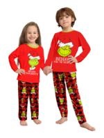 Pijama de Navidad del Grinch a cuadros rojos para la familia