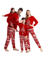 Pijama de Navidad a juego rojo Árbol mágico estrellado