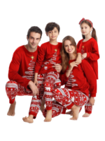Pijama de Navidad a juego rojo Árbol mágico estrellado