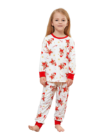 Pequeño pijama de Navidad blanco con motivo de pan de jengibre para la familia, parejas